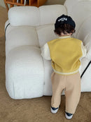 2026 Fall New Toddler Kids Pants Cotton Cartoon Embroidered Harem Pants Baby Boy Casual Striped Denim Baggy Trousers