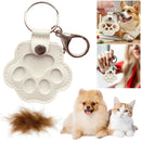 Adorable Paw Print Keychains Commemorative Pet Hair Storage Bag Keychain Cat Dog Fur Container Pendant for Pet Lovers
