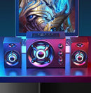 3D Hifi Stereo USB Active Bluetooth Speaker Computer Multimedia RGB Subwoofer AUX, USB, TF Suitable for TV, Computer Audio
