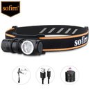 Sofirn HS10 USB C 可充电迷你16340头灯 1100流明 LH351D 90CRI 角度手电筒 TIR光学带磁性尾盖 2组模式