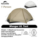 Naturehike挪客 Mongar 2露营帐篷 超轻户外三人四季防水20D尼龙徒步帐篷 双人背包帐篷