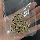 3D奢华锆石星十字美甲金属饰品10颗美人鱼珠美甲首饰 11*18毫米合金美甲水晶宝石装饰