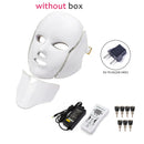 LED Facial Mask 7 Colors Light Phototherapy Face Mask with Neck Anti Acne Whitening Red Light Therapy Mask Skin Beauty Treatment