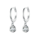 BAMOER 925 Sterling Silver Clear CZ Waterdrop Hoop Earrings for Women, 14K Gold Plated Statement Basic Jewelry 2 Colors SCE830