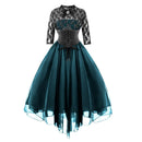 The Cogsworth | Lace-Up Corset Midi Dress