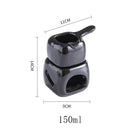 二合一陶瓷香薰精油按摩加热器 150ml 方形香薰蜡烛加热座 黑色可分离暖茶器