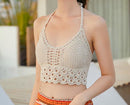 summer holiday beach camis lady sexy tassels crochet camisole women sexy tassels bikini camis female crochet halter bikini tops