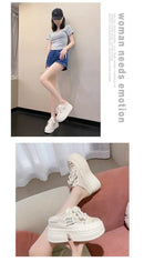 9.5cm Increasing Height Women Slippers 2024New Summer Autumn Canvas Mules Shoes Ladies Round Toe High Wedge Platform Slides Shoe