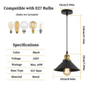 Retro Pendant Lights,E27 Black Metal Living Room Ceiling Lamps,Pendant Ceiling Light Lighting,Ceiling Lamp for Dining Room