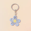Lovely Handmade Knitted Flower KeychainCrocheted Key Rings for Women Girls Handbag Pendants Charms DIY Jewelry Gifts