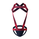 Sexy Lingerie Men's Harness Chest Bodysuit Hollow Out One-piece Jockstrap Leotard Contrast Color Bulge Pouch Bodysuit Underwear