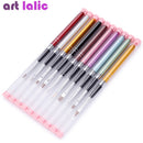 10Pcs/Lot Nail Art Brush Set 10 Colors Different Sizes Copper Handle Design Polish Nylon UV Gel Painting Nail Brushes