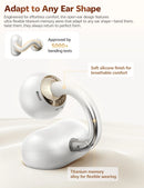 QCY Crossky C50 Clip On Earbuds Open Ear Wireless Bluetooth 6.0 Headphones 35H Playtime Earphones Comfortable for Fitness IPX5