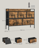 SONGMICS Dresser wardrobe 5 fabric drawers with handles metal rack industrial design