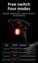 ROCKBROS Bike Light Smart Bicycle Rear Light Auto Brake Sensing IPX6 Waterproof Cycling Tail Lamp LED Type-C Charging Safety Bike Taillight