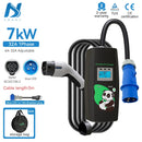 Khons 7KW Portable Electric Vehicle charger Type2 Charging Wallbox 32A Single-Phase CEE Plug EVSE Charger IP65 With 5m Cable