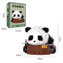 创意中国大熊猫积木花朵可爱拼图儿童生日礼物休闲拼搭玩具