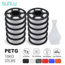SUNLU 10KG 3D Filament PETG Filament 10kg 22 lbs 1.75mm 3D Printer Filament  Good acid and alkali resistance High transparency