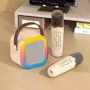 K12 Karaoke Machine Portable Bluetooth 5.3 PA Speaker System with 2 Wireless Microphones Home Family Singing Children's Gifts