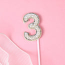 Number 0-9 Pearl Cake Topper Diamond  Dazzling  Insert Goddess Birthday Accessories Valentine's Day Wedding Cake Decoration
