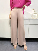 Miyake Summer Pants Women's Comfortable Casual 2025 New Loose Straight Leg Pants Wide Leg High Waist Slim Pleated Pants