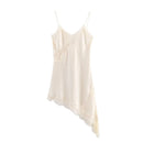 Women Fashion Sexy V-Neck Lace Elegant Halter Dress Asymmetric Hem Dress 2026 Summer New Fashion Holiday Party Beach Dresses