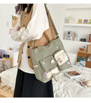Waterproof Canvas Women Handbags Shoulder Bag Nylon Ladies Messenger Bag Oxford Crossbody Bags Tote Book Bags for Girls Satchels