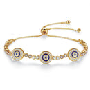 KALETINE Women Evil Eye Lucky Hamsa Bracelet Genuine 925 Sterling Silver Men Luxury Round Blue Eyes CZ Crystal Tennis Bracelet