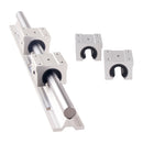 2Set SBR20 SBR 12 SBR25 SBR16 300 400 500 600 800 1000 1200mm Fully Supported Linear Rail Shaft Rod with 4 SBR16UU Block Bearing