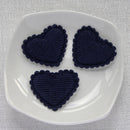 50pcs 21x25/32x37mm Padded Corduroy Fabic Heart Appliques for DIY Hat Clothes Leggings Sewing Supplies Headwear Decor Patches