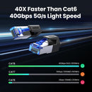 UGREEN CAT8 网线 40Gbps 2000MHz CAT 8 棉质编织网络以太网线缆，适用于笔记本电脑 PS 4 路由器 RJ45 网线