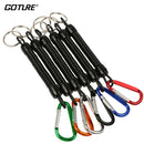 Goture 3件套钓鱼失手绳 12cm/15cm/18cm 船钓防丢绳 可伸缩盘绕连接绳带登山扣 适用于钳子控鱼器