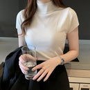 2023 New Casual Knitted Women Tops Women Clothing Blusas Summer Solid Slim Turtleneck Blouse Fashion Chic Korean Clothes 8622