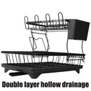 Dish Drying Rack 2-Tier Compact Kitchen Dish Rack Dish Drainer with Chopstick Cylinder Kitchen Drainer rack with spout