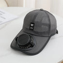 Summer Usb Solar Fan Baseball Cap for Men Women Mesh Adjustable Breathable Unisex Caps Quick Dry Running Hat Cap Outdoor Sports