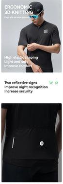 ROCKBROS Men Cycling Jersey Summer Breathable MTB Road Bicycle T-shirts Quick Dry Sports Run Short Sleeve T-shirt Bike Tops