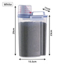Dog Cat Food Pail Plastic Storage Tank with Measuring Cup Container Moisture-proof Sealed Jar Pet Supplies Accessories