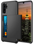 适用于华为P30 Pro手机壳 硬质装甲手机壳 适用于华为P30 Pro P30PRO 钱包信用卡套 滑动保护盖 适用于P30