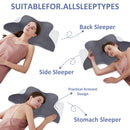 Ergonomic Butterfly Memory Foam Pillow Cooling Ice Silk Contour Cervical Support Pillow Orthopedic Neck Pain Relief Massage Bed Pillow Deep Sleep