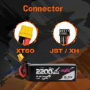2个CNHL 3S 11.1V锂电池2200mAh 30C 70C带XT60插头，适用于遥控飞机直升机四轴飞行器FPV无人机赛车爱好