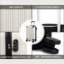 KONO Suitcase Lightweight hard case trolley suitcase with 4 twin wheels & TSA lock ABS material