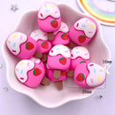 12PCS Resin Colorful Cartoon Rabbit Cherry Cone Ice Cream Lollipop Popsicle Scrapbook Flatback 3D food Figurine DIY Decor Crafts
