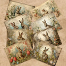 16 Sheets A5 Size Easter Bunny Egg Wreath Background Vintage Grunge Journal Planning Scrapbooking