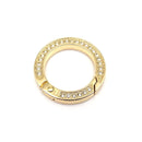 Crystal Rhinestone Decor Diamond Spring O Ring Openable Leather Bag Handbag Belt Strap Buckle Pendant Key Snap Clasp Clip
