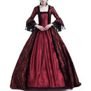 Women Vintage Medieval Gothic Square Neck Flare Sleeve Lace Patchwork Maxi Dress  bodycon dress  dresses