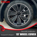 4PCS Hub Cap for Tesla Model Y 19 Inch Wheel Cover Replacement Performance AutoFull Rim Car Accessories Knife Style 2018-2024