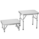 Klappbarer Campingtisch Outdoor Indoor Garten Balkon Markt Küche Arbeitstisch Verstellbar Weiß Tragbarer Picknicktisch 60x45 cm