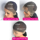 46 44 Inch Bone Straight Lace Frontal Human Hair Wigs Brazilian 250 Density 13x6 13x4 Transparent HD Lace Front Wigs For Women
