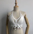 summer holiday beach camis lady sexy tassels crochet camisole women sexy tassels bikini camis female crochet halter bikini tops