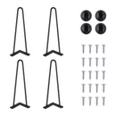 4/8/10/12/14/16/28/34IN 4 x Hairpin Table Hair Pin Legs Set with FREE Feet Protector & Screws for Furniture Bench Desk